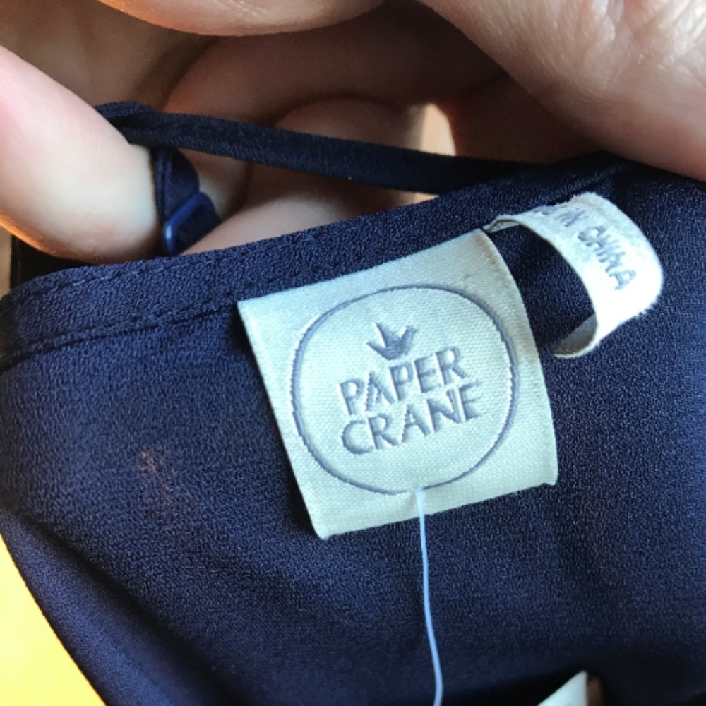 ⚡️SOLD ⚡️  Paper Crane Anthropologie Navy Dress Sz M - Picture 3 of 7